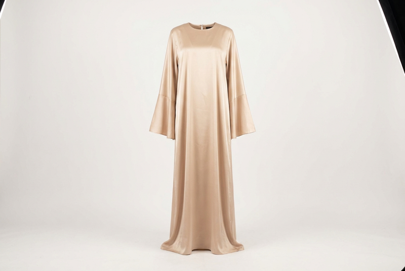 Layla luxe champagne satin abaya